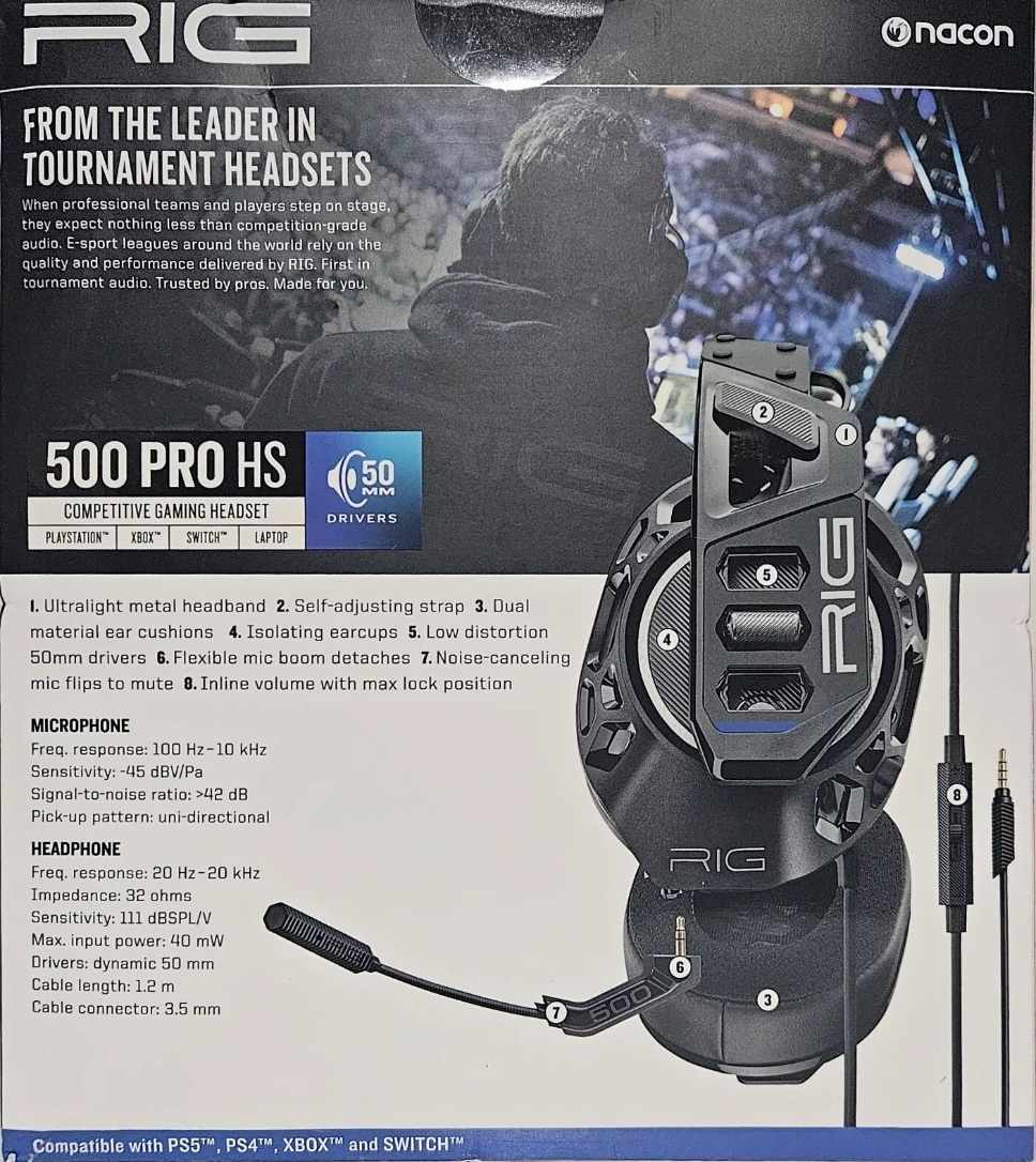 Nacon RIG 500 Pro HS Headset PC / PS4 / PS5