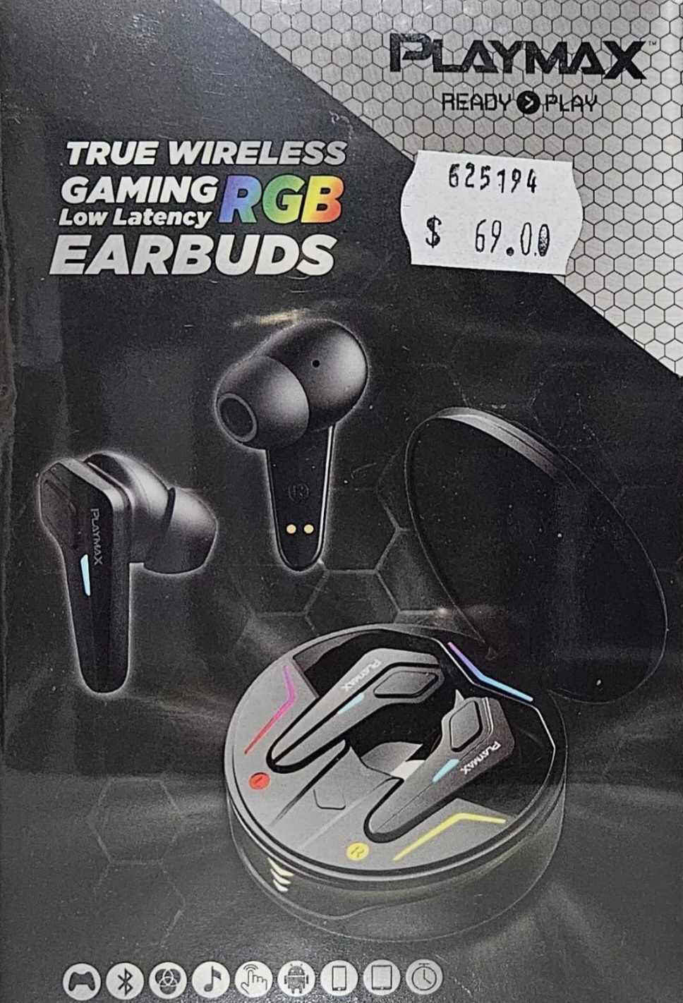 Playmax True Wireless RGB Gaming Earbuds (Round)