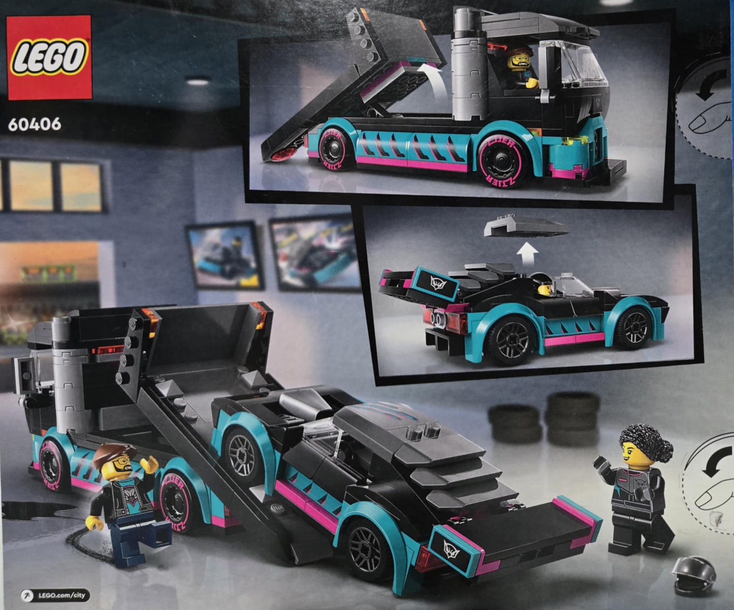 LEGO® City Race Car and Car Carrier Truck (60406)